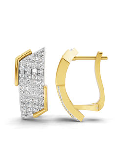 SPARQ - Lab Grown Diamond 0.62Ct 925 Sterling Silver Gold Plated Angular Pave Half Hoop Earrings