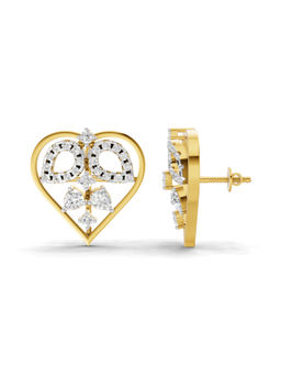 SPARQ - Lab Grown Diamond 0.69Ct 925 Sterling Silver Gold Plated Heart Butterfly Design Earrings