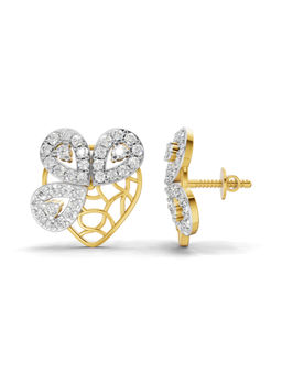 SPARQ - Lab Grown Diamond 0.77Ct 925 Sterling Silver Gold Plated Filigree Heart Stud Earrings