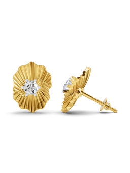 SPARQ - Lab Grown Diamond 0.49Ct 925 Sterling Silver Gold Plated Ruffled Round Stud Earrings