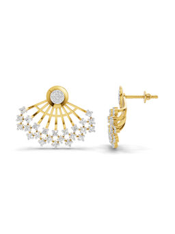 SPARQ - Lab Grown Diamond 1.04Ct 925 Sterling Silver Gold Plated Fan Shaped Cluster Stud Earrings