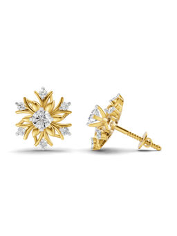 SPARQ - Lab Grown Diamond 0.66Ct 925 Sterling Silver Gold Plated Floral Burst Stud Earrings