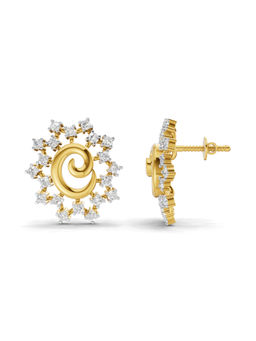 SPARQ - Lab Grown Diamond 0.56Ct 925 Sterling Silver Gold Plated Swirl Starburst Stud Earrings