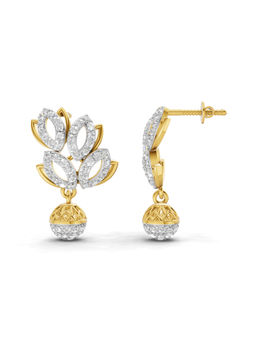 SPARQ - Lab Grown Diamond 1.62Ct 925 Sterling Silver Gold Plated Floral Cluster Earrings