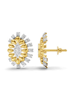 SPARQ - Lab Grown Diamond 0.44Ct 925 Sterling Silver Gold Plated Marquise & Pear Cluster Stud Earrings