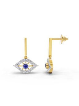 SPARQ - Lab Grown Diamond 0.43Ct 925 Sterling Silver Gold Plated Evil Eye Earrings