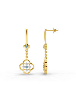 SPARQ - Lab Grown Diamond 0.17Ct 925 Sterling Silver Gold Plated Clover Topaz Drop Earrings