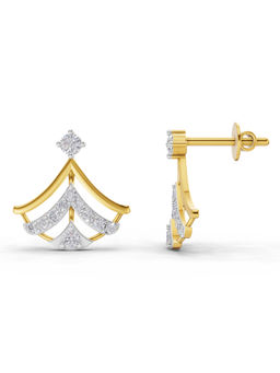 SPARQ - Lab Grown Diamond 0.38Ct 925 Sterling Silver Gold Plated Tiered Fan Stud Earrings