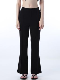 ONLY - Womens Solid Flared Black Pants