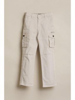 Allen Solly - Boys Beige Solid Trousers