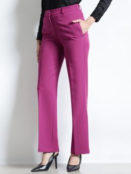 FableStreet - Straight Fit Trousers - Magenta