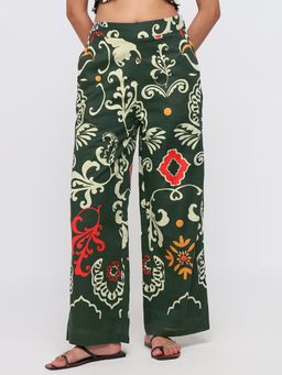 Cover Story - Green Printed Trouser