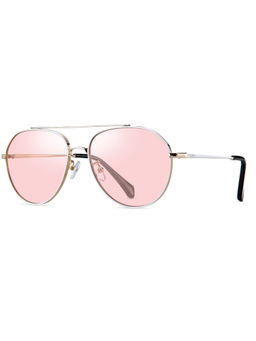 PARIM - UV Protected Women Aviator Sunglasses Frame Silver Lens Non-Polarised Pink