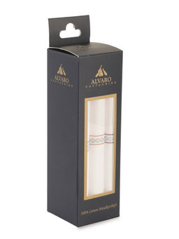 Alvaro Castagnino - Men Pack Of 3 White Stripes Handkerchiefs Gift Set