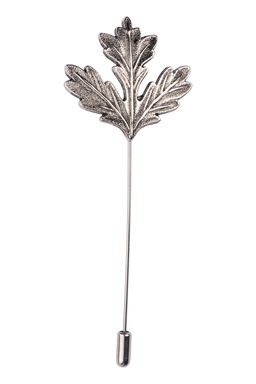 The Tie Hub - Lapel Pin - Winter Leaf Silver-Rust