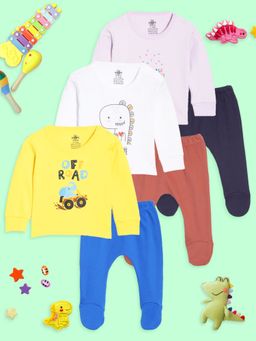 The Mom Store - Infant Dino-Mite, Paradise & Off Road Top & Pant (Pack of 6)