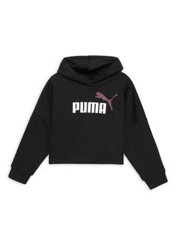 Puma - Essentials Logo Cropped Girls Black Hoodie