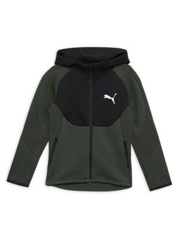 Puma - Evo Stripe Full-Zip Boys Green Hoodie