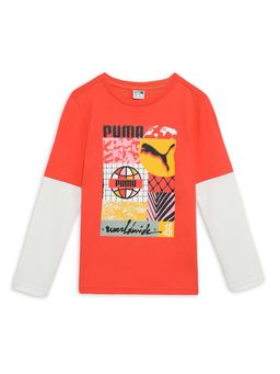 Puma - Worldwide Graphic Boys Orange T-Shirt
