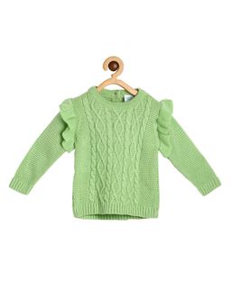 MINI KLUB - Green Baby Girls Knitted Sweater