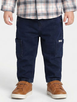 MINI KLUB - Baby Boys Solid Denim Jeans- Dark Blue