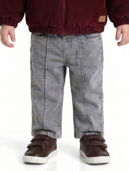 MINI KLUB - Baby Boys Solid Denim Jeans- Grey