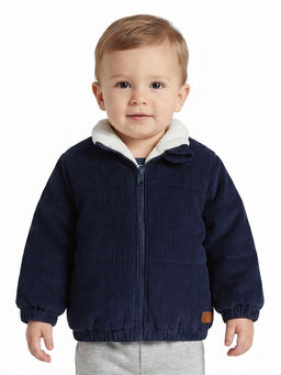 MINI KLUB - Baby Boys Cotton Solid Full Sleeves Jacket, Navy Blue
