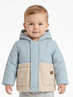 MINI KLUB - Baby Boys Cotton Colorblock Full Sleeves Jacket, Blue