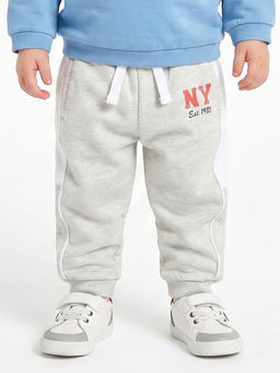 MINI KLUB - Baby Boys Cotton Colorblock Jogger, Grey