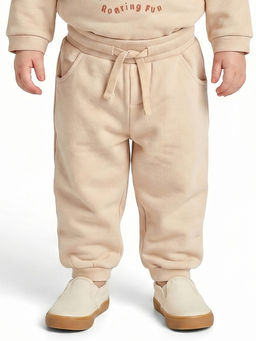 MINI KLUB - Baby Boys Cotton Solid Jogger, Beige