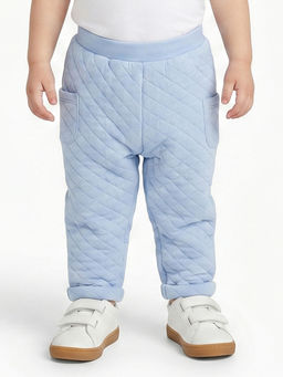 MINI KLUB - Baby Boys Cotton Quilted Solid Pant- Light Blue