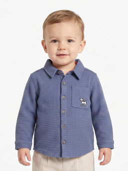 MINI KLUB - Baby Boys Textured Shirt - Blue