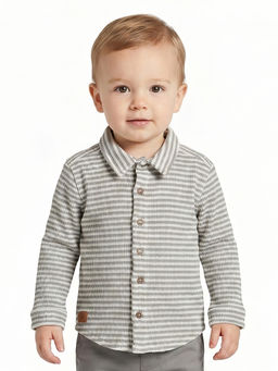 MINI KLUB - Baby Boys Stripes Shirt - Grey