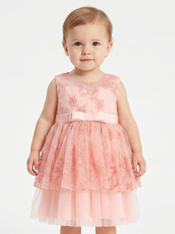 MINI KLUB - Baby Girls Cotton Embroidered Dress, Pink (Pack of 2)