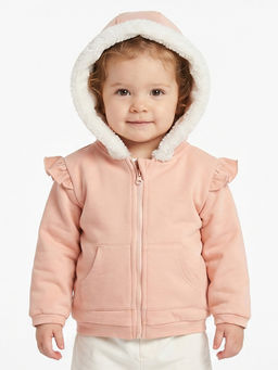 MINI KLUB - Baby Girls Solid Jacket - Peach