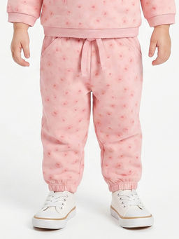 MINI KLUB - Baby Girls Cotton Printed Jogger, Pink
