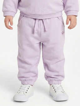 MINI KLUB - Baby Girls Cotton Solid Jogger, Purple