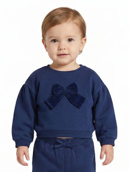 MINI KLUB - Baby Girls Sweat Shirt - Navy Blue