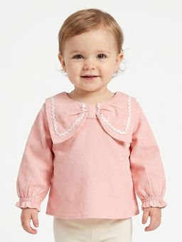 MINI KLUB - Baby Girls Cotton Solid Top, Pink (Pack of 2)