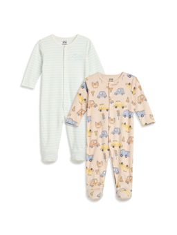 MINI KLUB - Baby Boys Cotton Printed Full Length Rompers (Pack of 2)