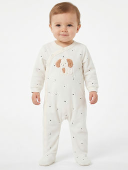 MINI KLUB - Baby Boys Cotton Embroidered Full Length Sleepsuit