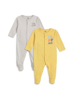 MINI KLUB - Baby Boys Cotton Printed Full Length Sleepsuit (Pack of 2)