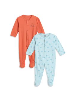 MINI KLUB - Baby Boys Cotton Printed Full Length Sleepsuit (Pack of 2)