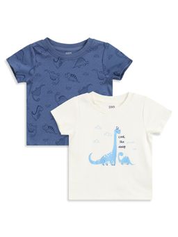 MINI KLUB - Baby Boys Cotton Dino Printed T-Shirt (Pack of 2)
