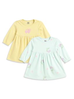 MINI KLUB - Baby Girls Cotton Printed Dress (Pack of 2)