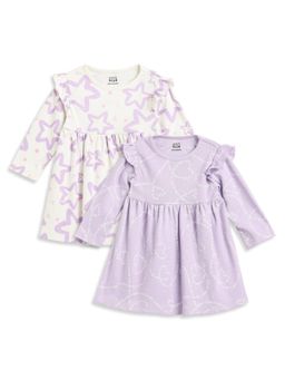 MINI KLUB - Baby Girls Cotton Printed Dress (Pack of 2)