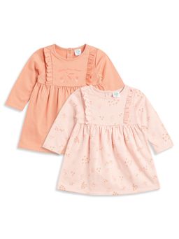MINI KLUB - Baby Girls Cotton Floral Printed Dress (Pack of 2)