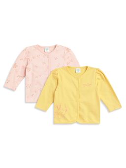 MINI KLUB - Baby Girls Cotton Floral Printed Vest (Pack of 2)