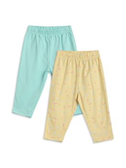 MINI KLUB - Baby Girls Cotton Floral Printed Knit Pant (Pack of 2)