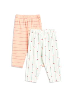 MINI KLUB - Baby Girls Cotton Printed Knit Pant (Pack of 2)
